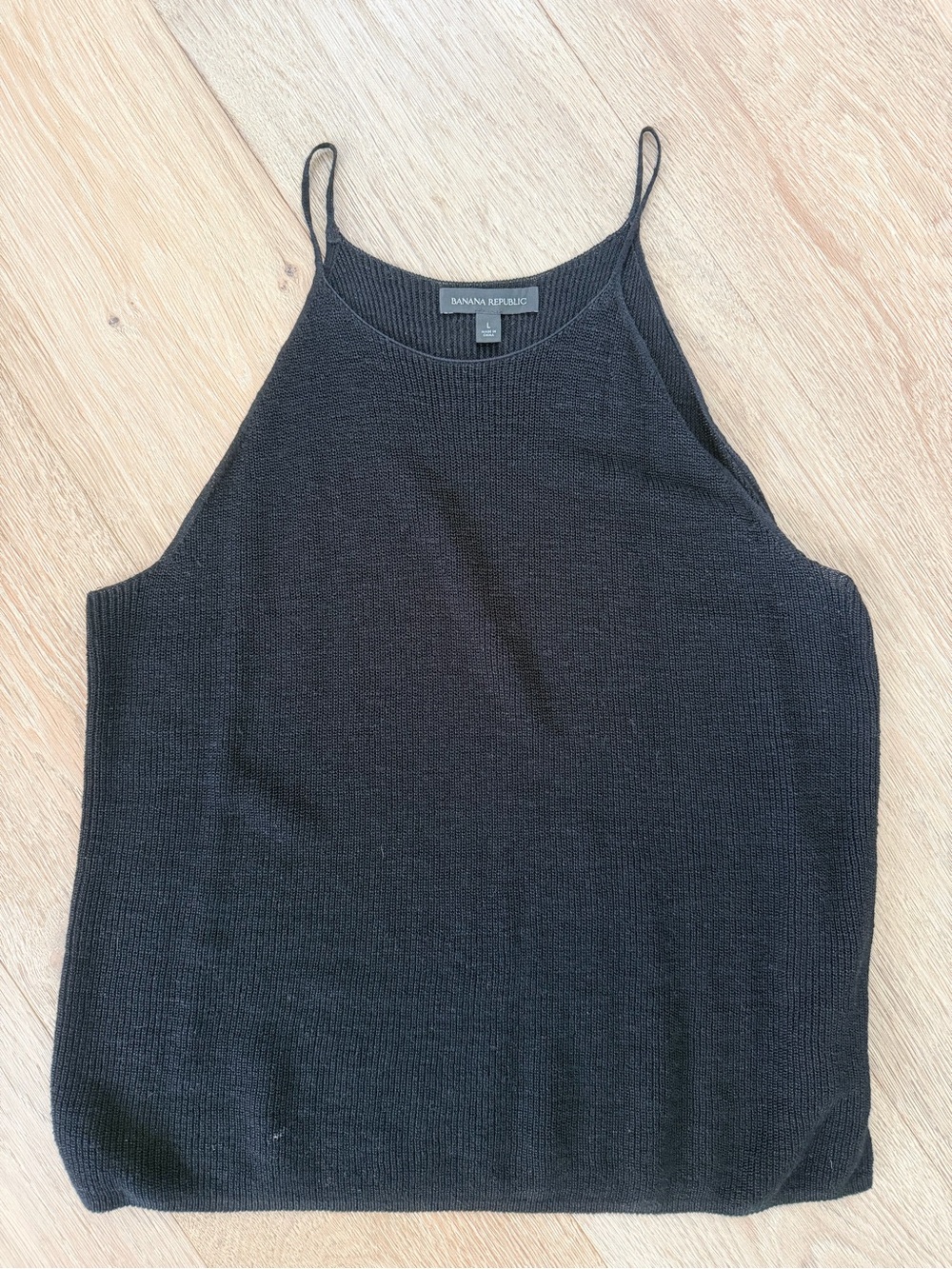 Banana Republic Black Ribbed Halter Camisole